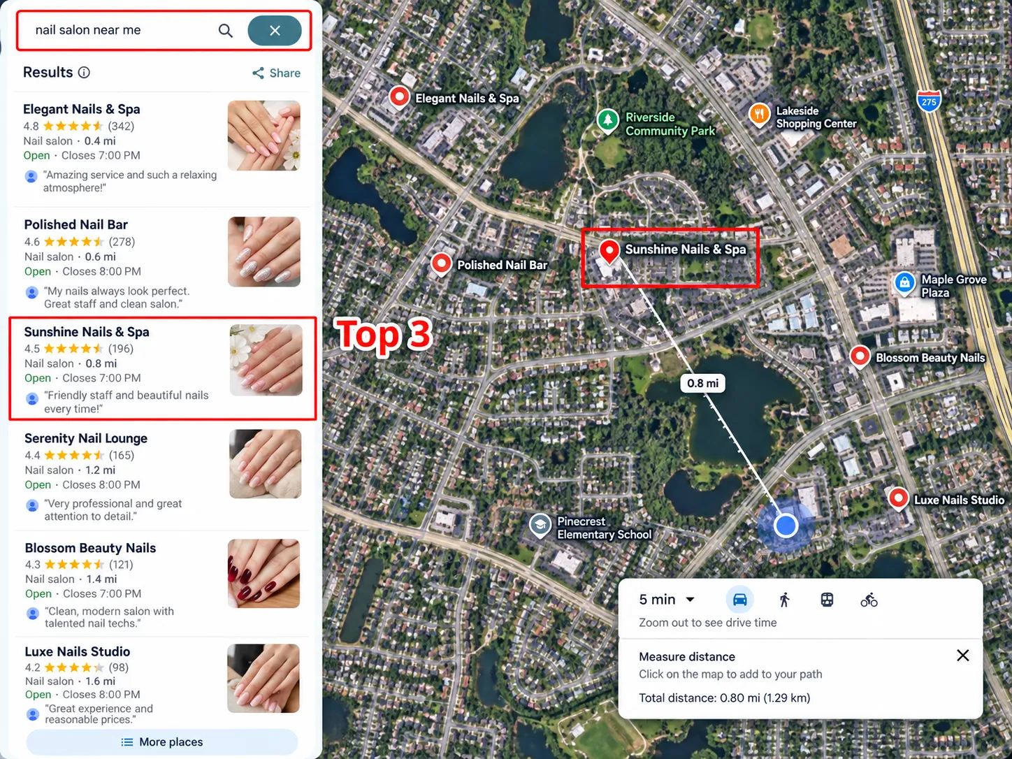 Local SEO and Google Maps service presentation