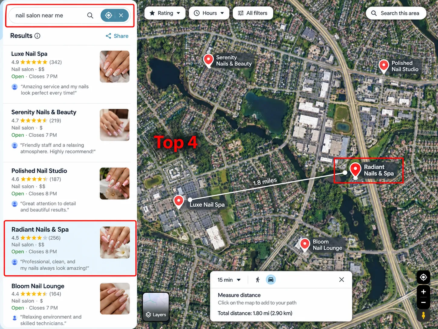 Illustrative Local SEO map example 2