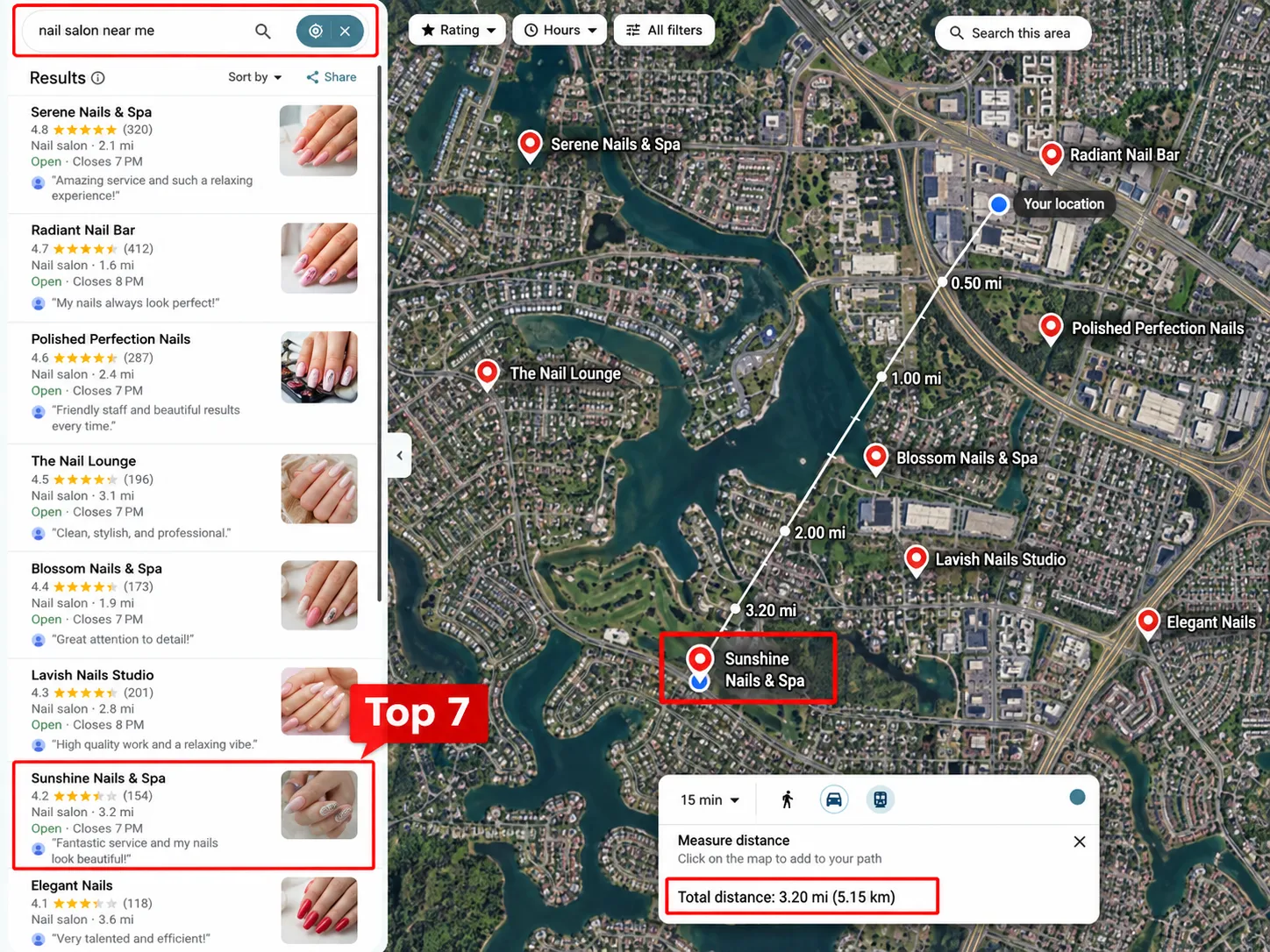 Illustrative Local SEO map example 4