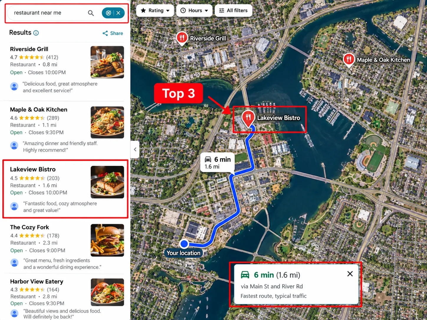 Illustrative Local SEO map example 6