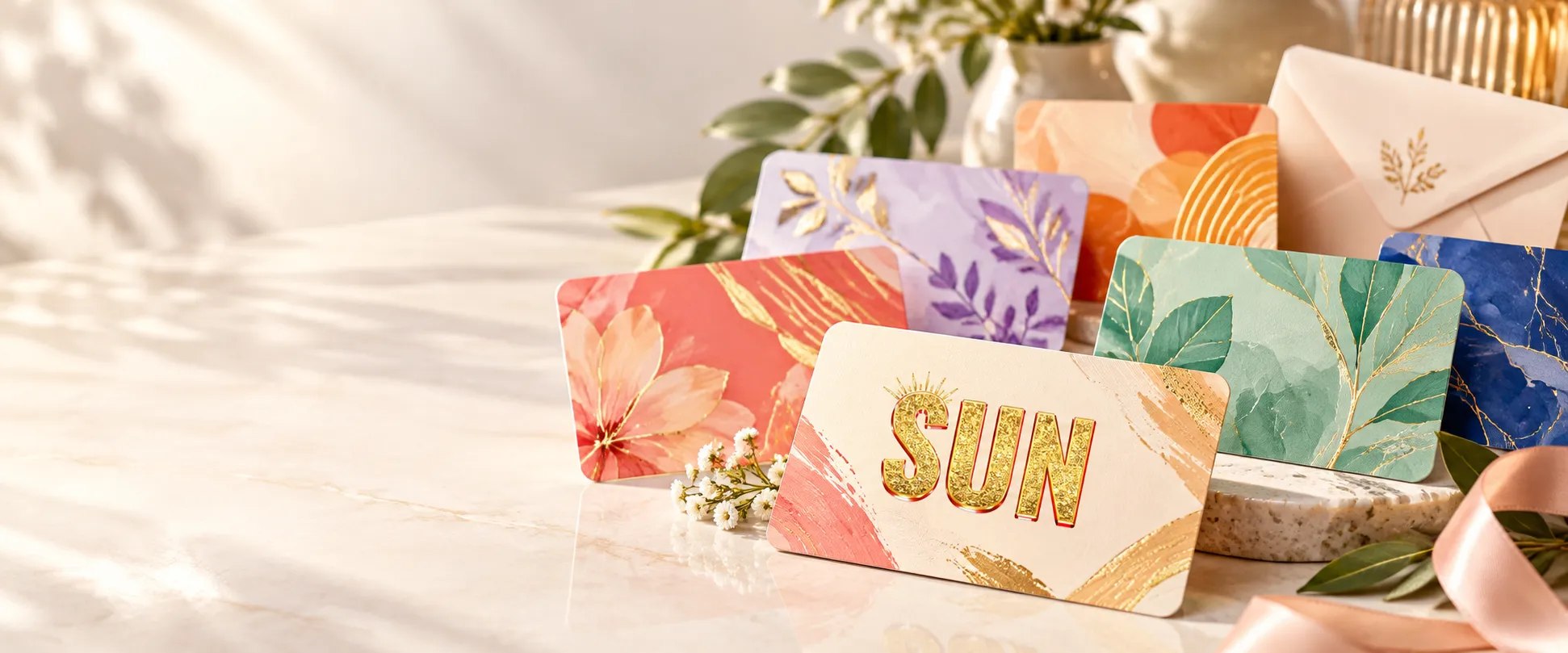 Custom printed gift card samples